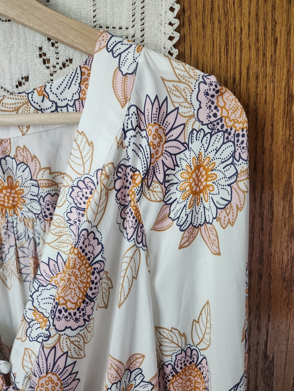 Free People Run Free Floral Tie-Front Blouse - Picture 3 of 10
